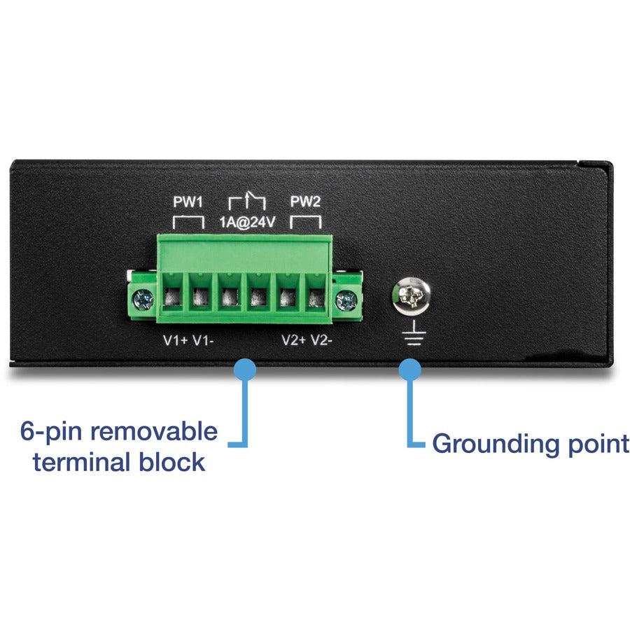 TRENDnet 8-Port Industrial PoE+ DIN-Rail Switch - Unmanaged Fast Ethernet Switch | Tecisoft TI-PE80