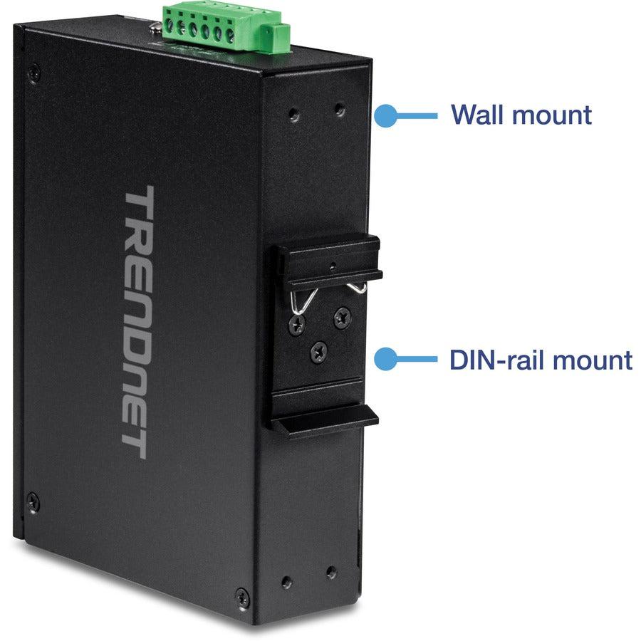 TRENDnet 8-Port Industrial PoE+ DIN-Rail Switch - Unmanaged Fast Ethernet Switch | Tecisoft TI-PE80