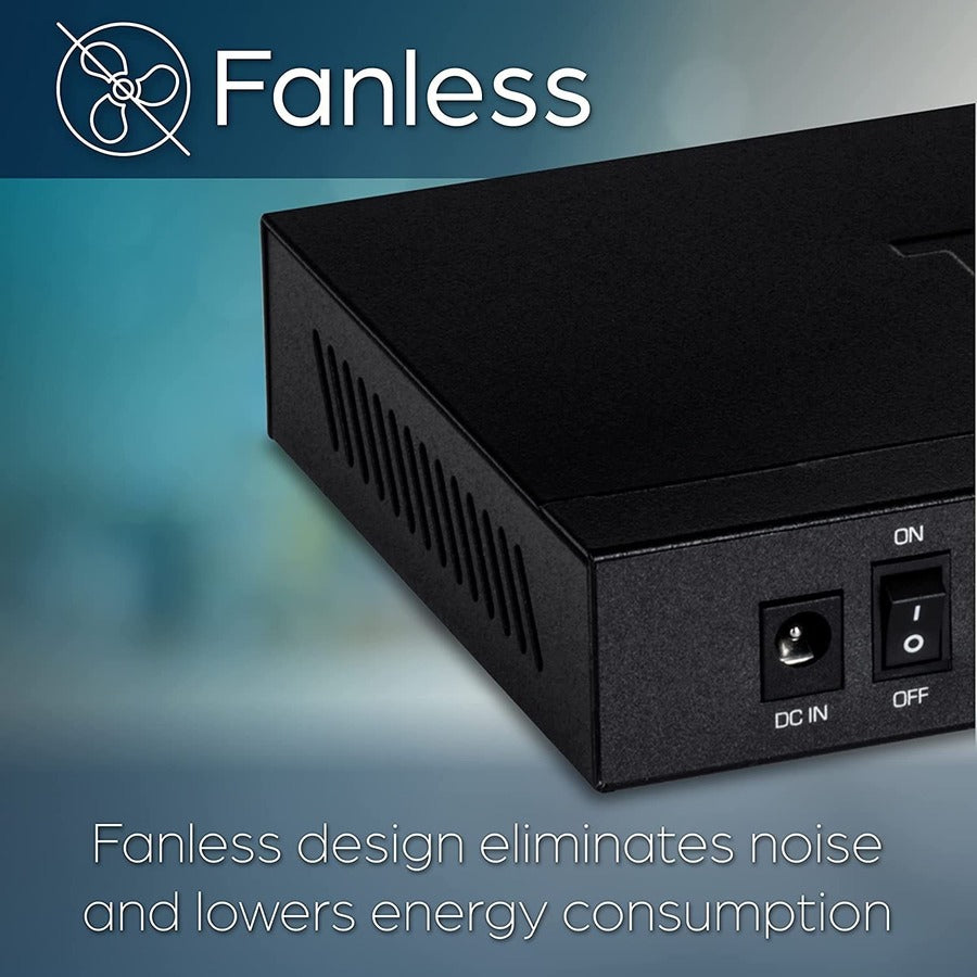 TRENDnet 8-Port Unmanaged 2.5G PoE+ Switch, Fanless, Compact Desktop Design, Metal Housing, 2.5GBASE-T Ports, IEEE 802.3bz, 100W PoE Budget, Lifetime Protection, Black, TPE-TG380