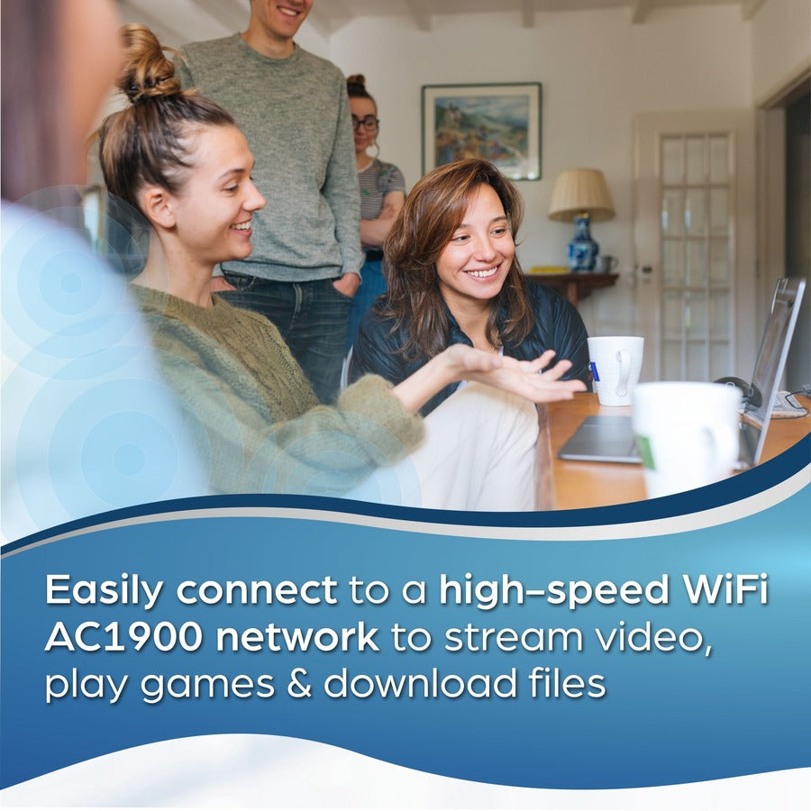 TRENDnet AC1900 High Power Dual Band Wireless USB Adapter, TEW-809UB, Stream 4K HD Video, Windows Compatible, USB 3.0 to USB Type A, Black