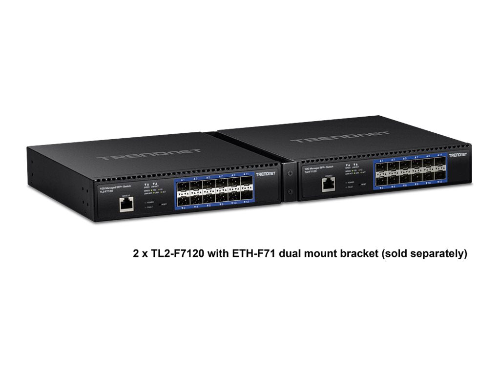 TRENDnet TL2-F7120 - Switch - managed - 12 x 10 Gigabit SFP+ - rack-mountable - TAA Compliant