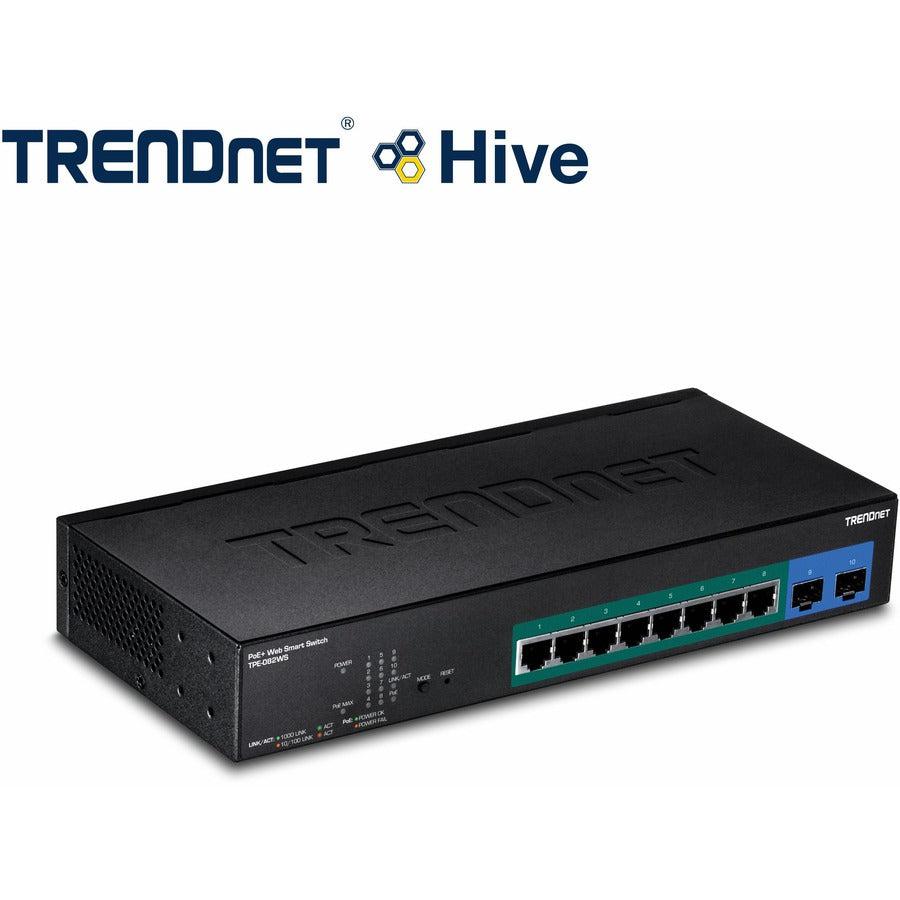 TRENDnet TPE-082WS 10-Port Gigabit Web Smart PoE+ Switch