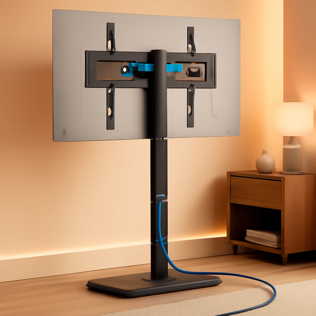 TV Stand Height Adjustable With Outlet For 32-75 Inch TVs