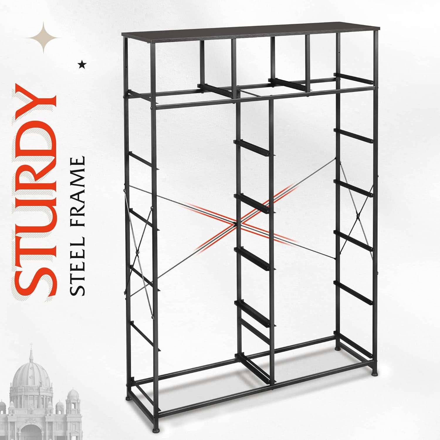 Tall Dresser With 13 Drawers Dark Grey Fabric For Bedroom Storage