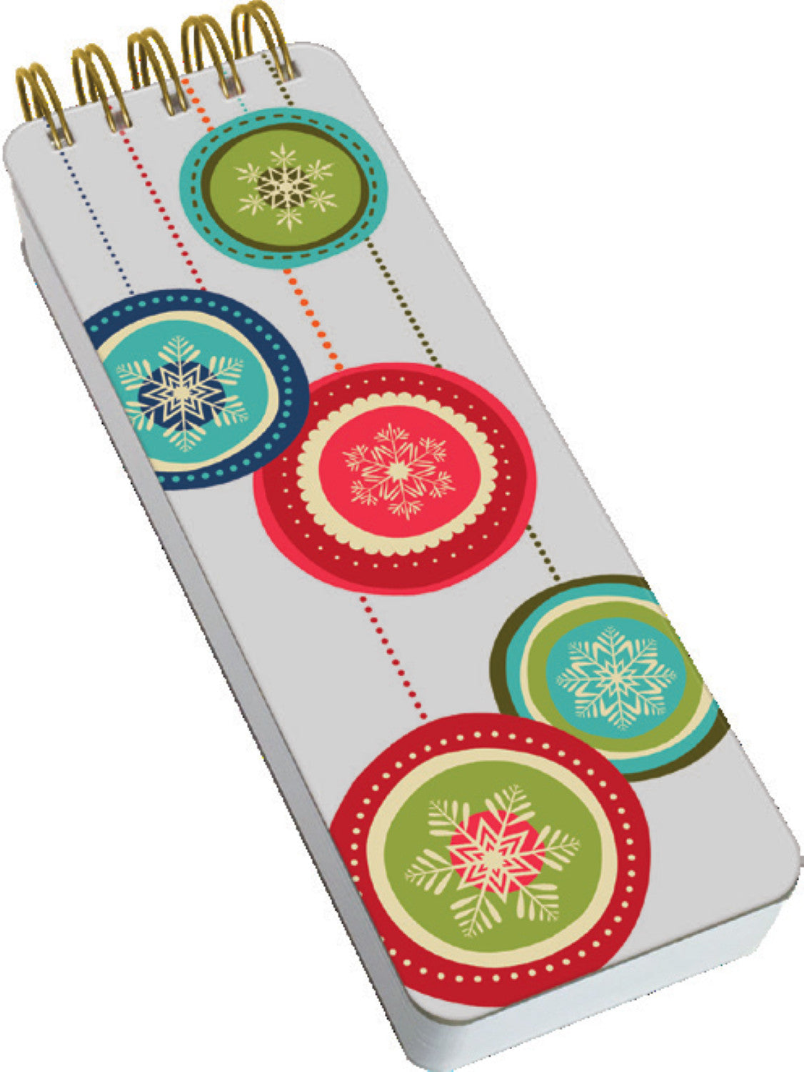Tall Spiral Holiday Notebook - Ornaments