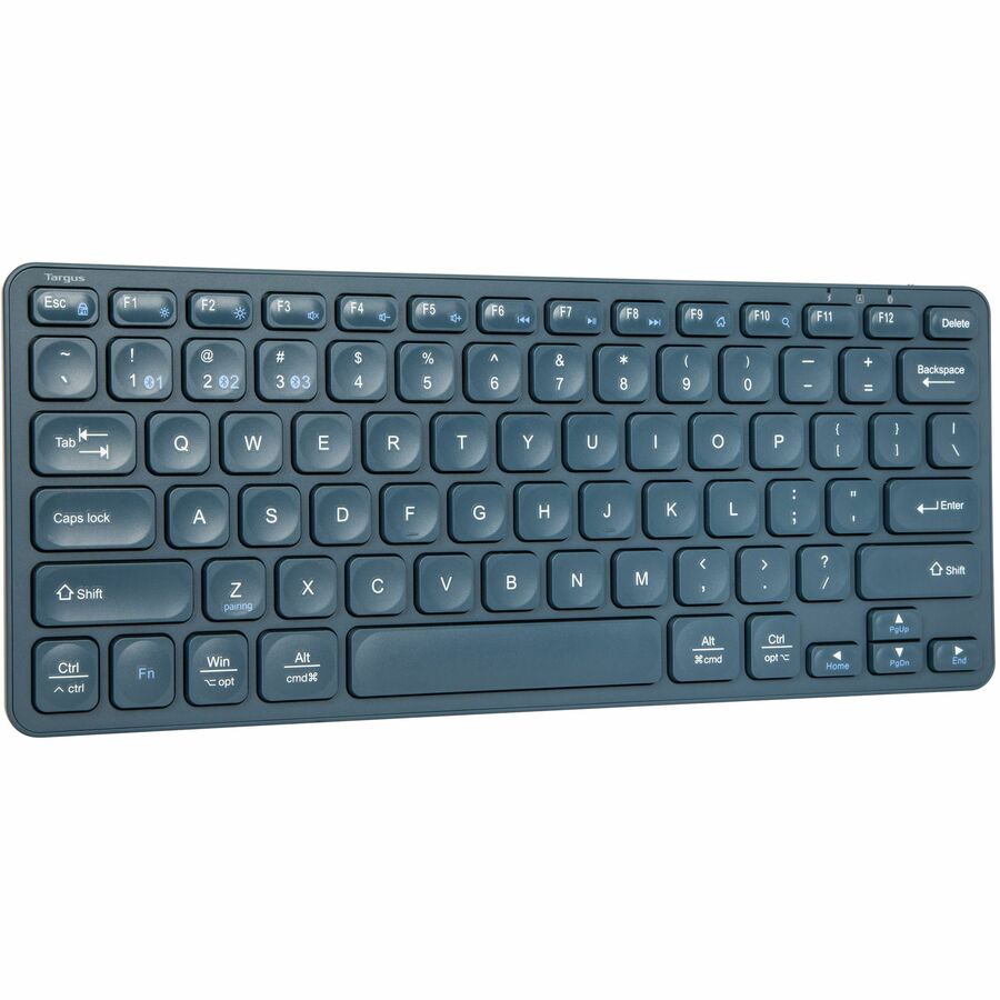 Targus Compact Multi-Device Bluetooth Antimicrobial Keyboard - Wireless Connectivity - Blu