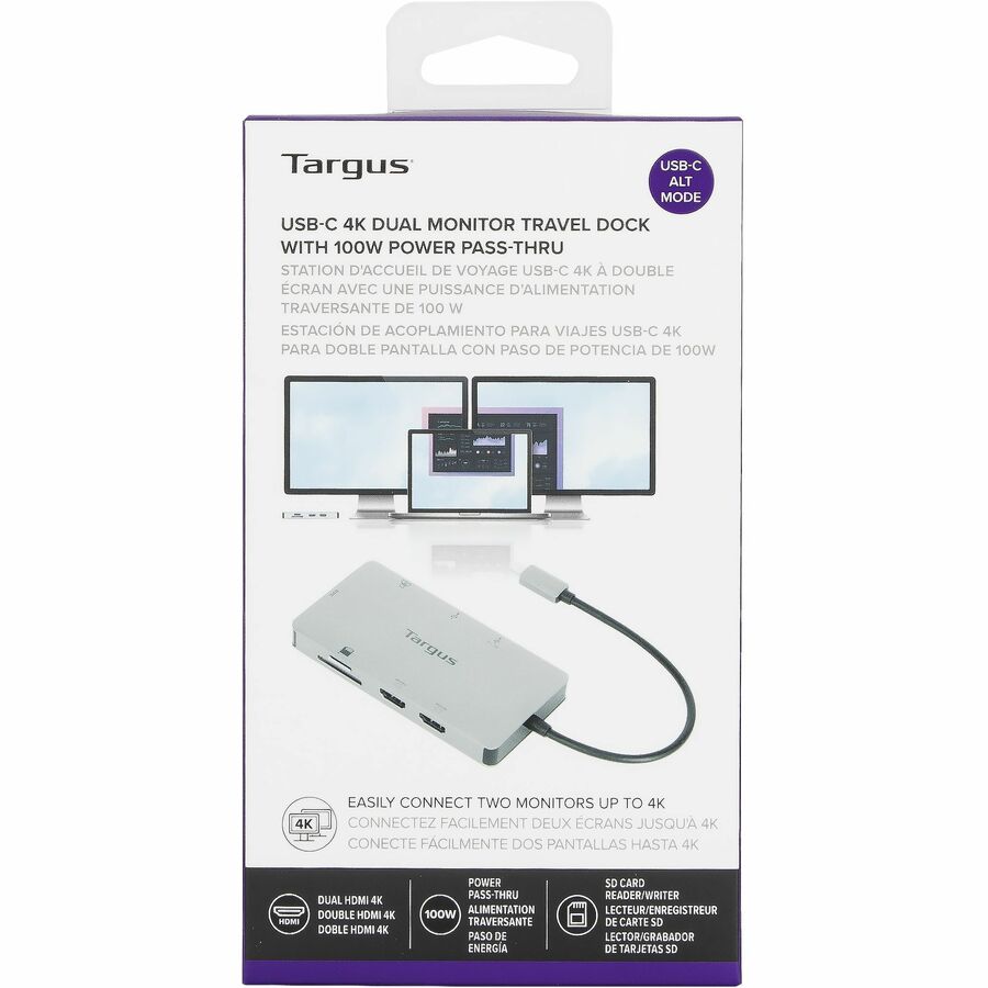 Targus Dock423Tt Notebook Dock/Port Replicator Wired & Wireless Usb 3.2 Gen 1 (3.1 Gen 1) Type-C Silver