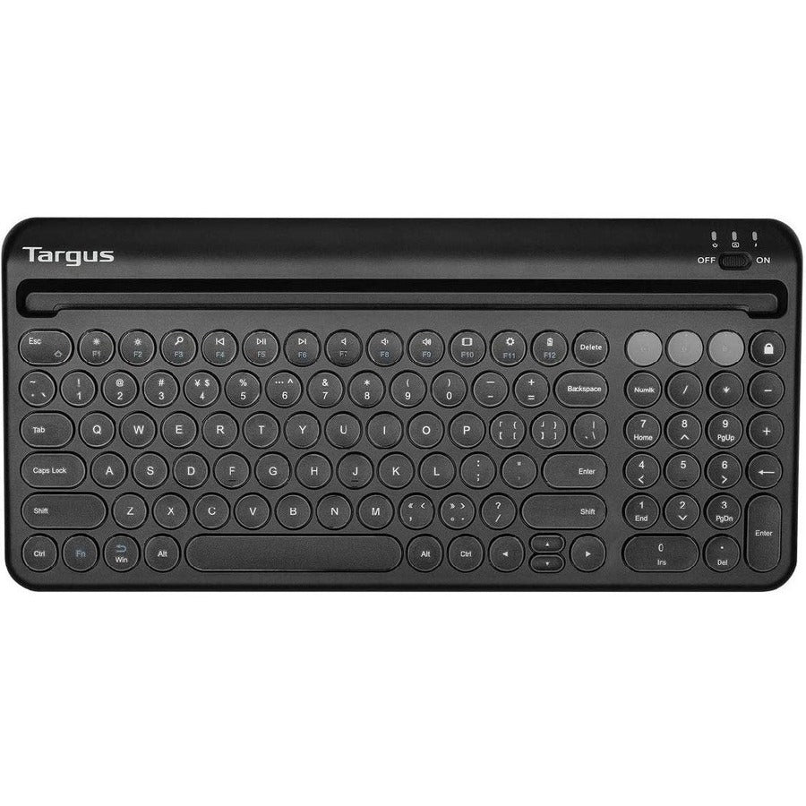 Targus Multi-Device Bluetooth Antimicrobial Keyboard With Tablet/Phone Cradle AKB867US