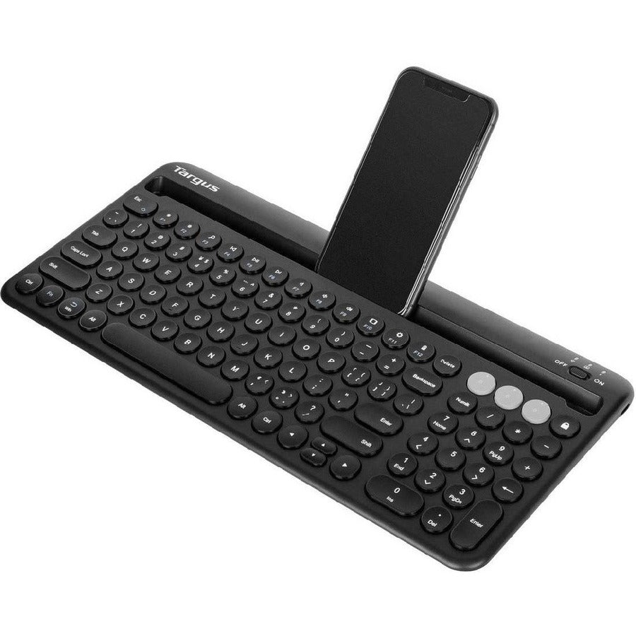 Targus Multi-Device Bluetooth Antimicrobial Keyboard With Tablet/Phone Cradle AKB867US