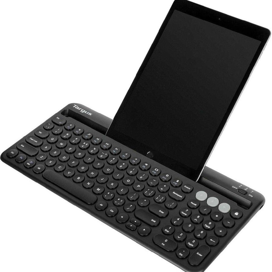 Targus Multi-Device Bluetooth Antimicrobial Keyboard With Tablet/Phone Cradle AKB867US