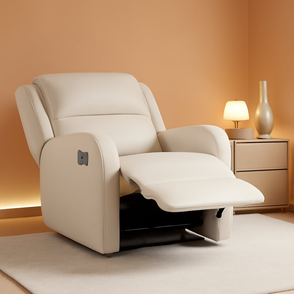 Taupe Glider Recliner Chair For Living Room Home Theater