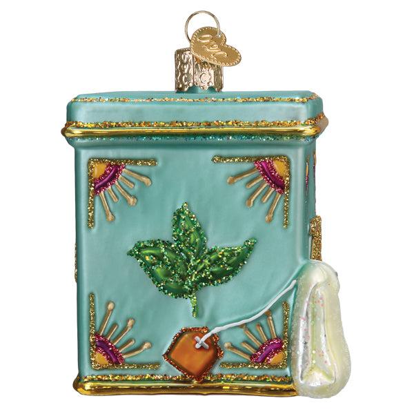 Tea Tin Glass Ornament