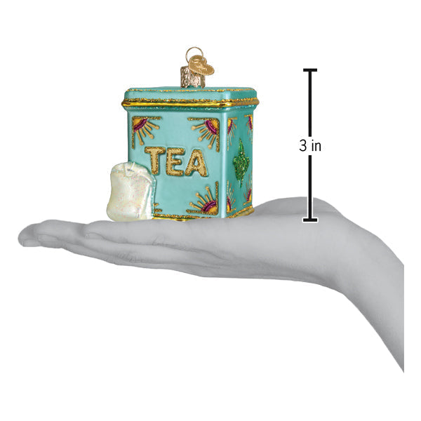 Tea Tin Glass Ornament
