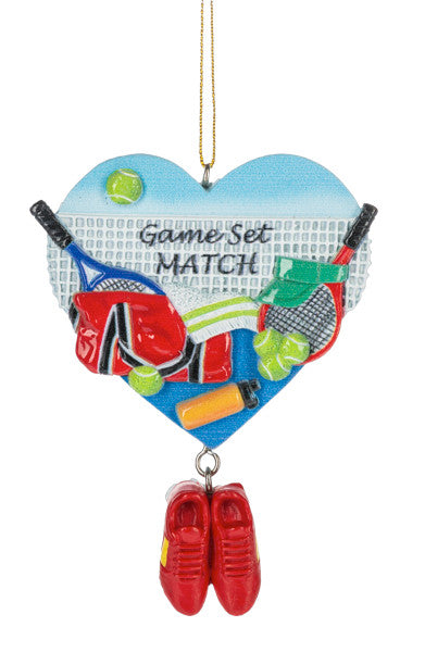 Tennis Game-Set-Match - Heart Ornament