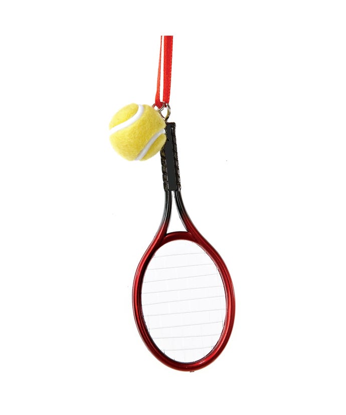Tennis Racket With Ball Christmas Ornament