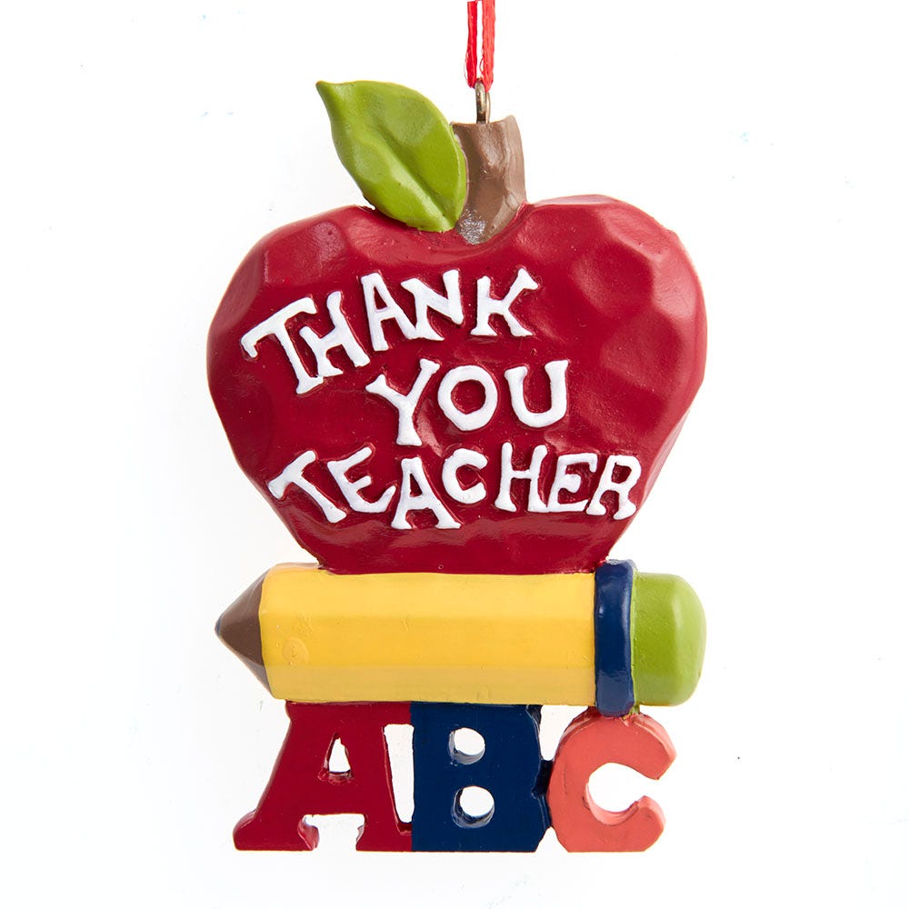 Thank You Teacher - Apple Ornament