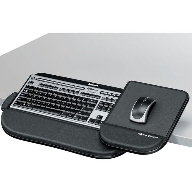 The Fellowes Tilt N Slide Pro Keyboard Manager Features The Comfort Glide System