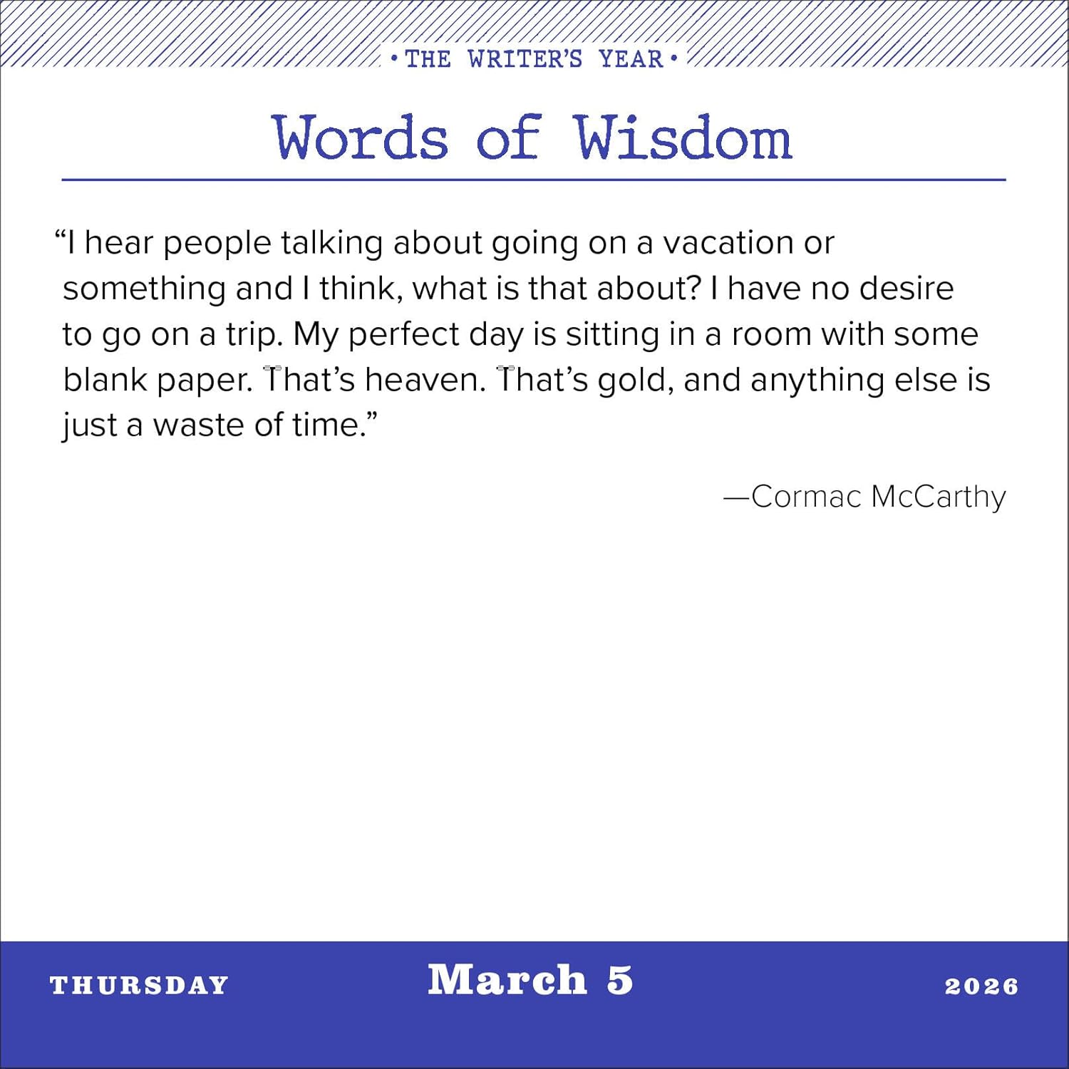 The Writer's Year Page-A-Day Calendar 2026: 365 Days of Inspiration, Prompts, and Quotes