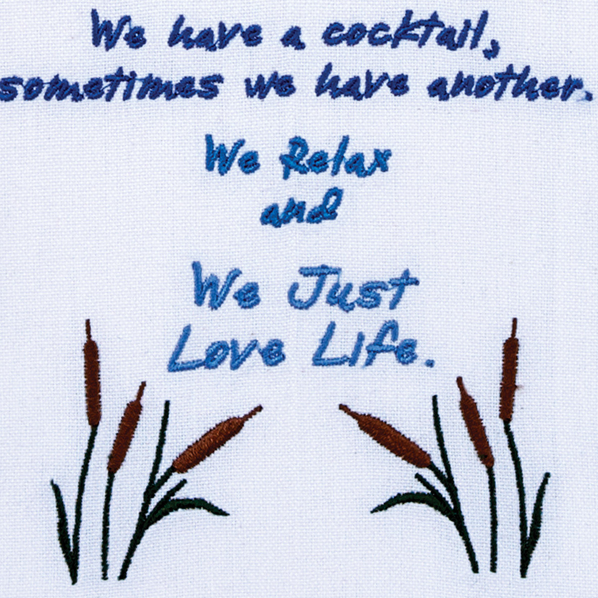 Things To Do At The Lake Embroidered Dish Towel