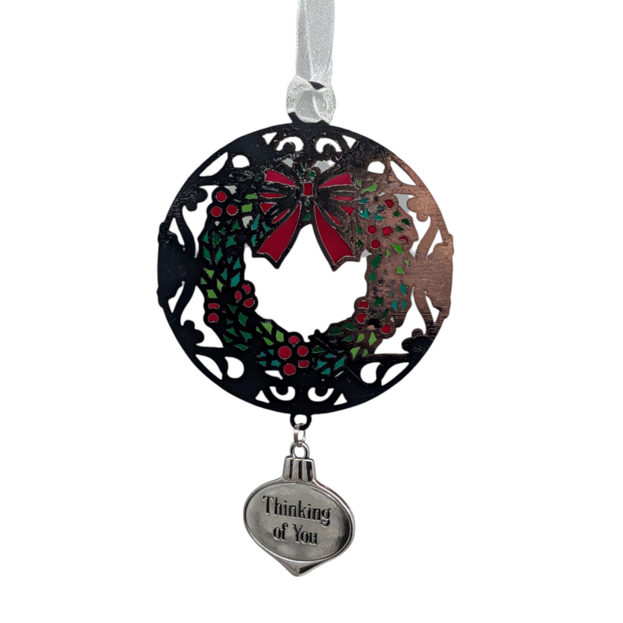 Thinking of You Wreath - Colors of Christmas Ornament