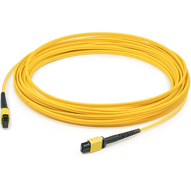 This Is A 5M Mpo (Female) To Mpo (Female) 12-Strand Yellow Crossover Riser-Rated
