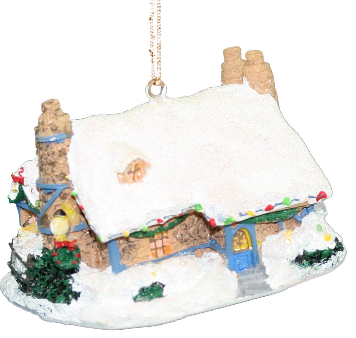 Thomas Kinkade Winter House Ornaments - Two Chimneys