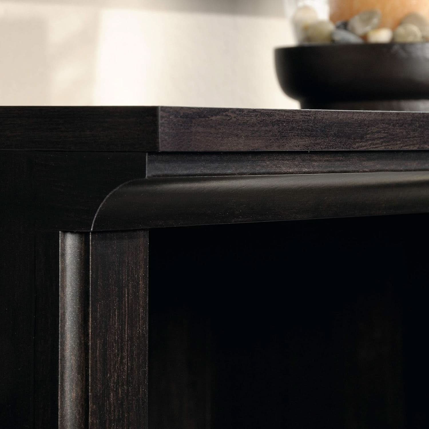 Three Tier Wooden Book Shelf Estate Black with Adjustable Shelves Multipurpose Bookshelf for Home Office And Living Room