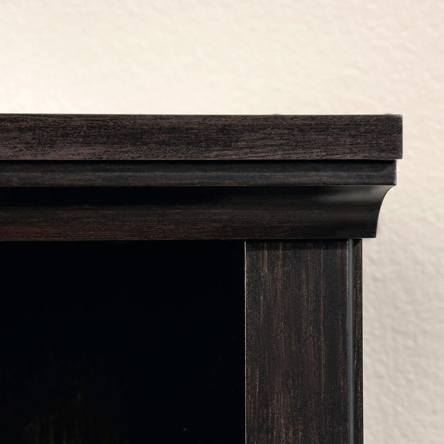 Three Tier Wooden Book Shelf Estate Black with Adjustable Shelves Multipurpose Bookshelf for Home Office And Living Room