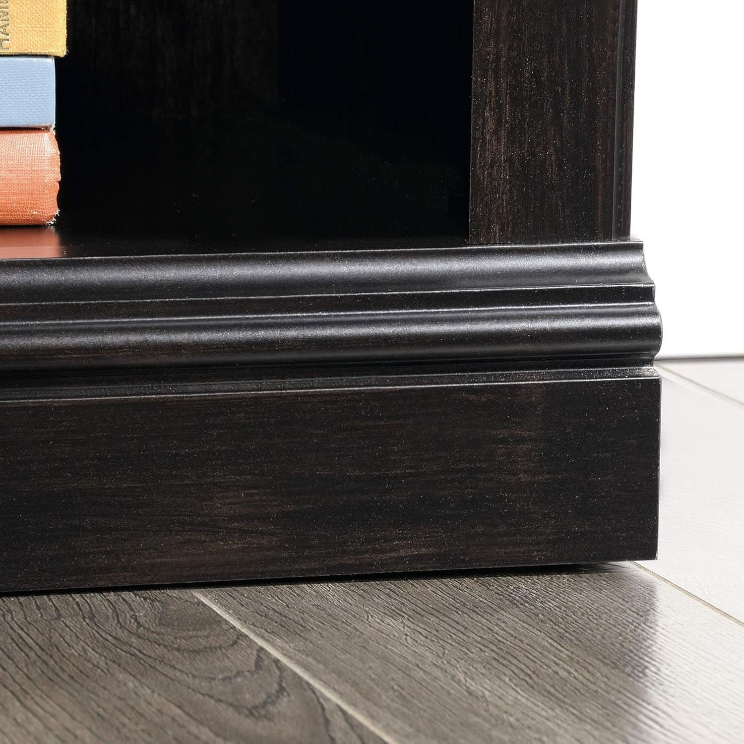 Three Tier Wooden Book Shelf Estate Black with Adjustable Shelves Multipurpose Bookshelf for Home Office And Living Room