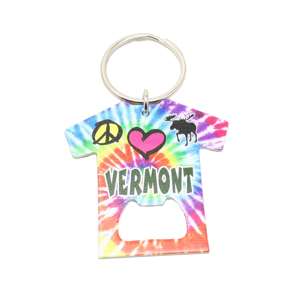 Tie-Dye T-shirt Bottle Opener Keychain