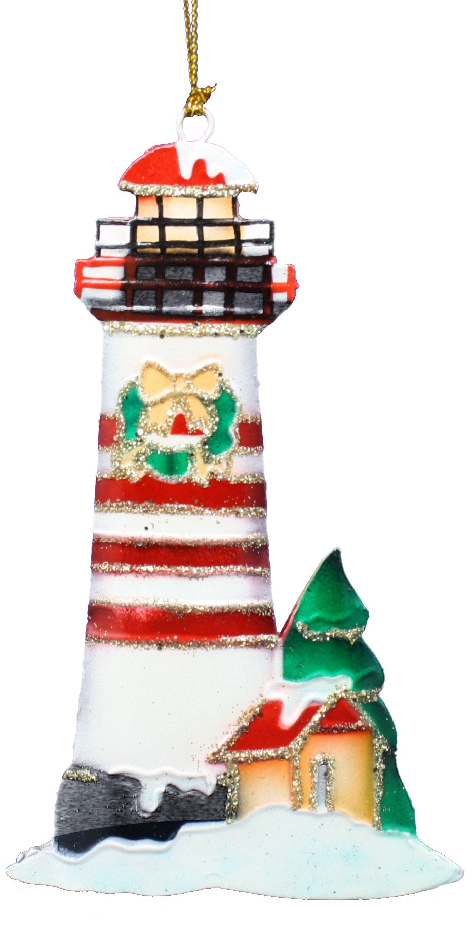 Tin Lighthouse Ornament -