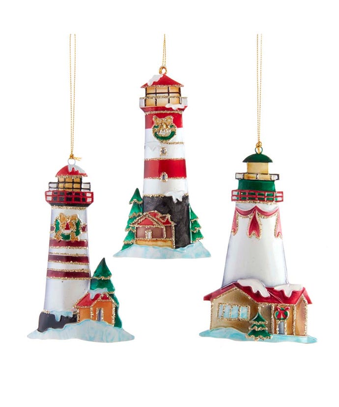 Tin Lighthouse Ornament -