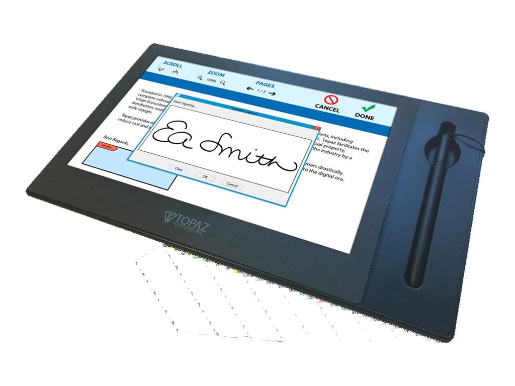 Topaz GemView - Signature terminal w/ LCD display - electromagnetic - wired - USB TD-LBK101VA-USB-R