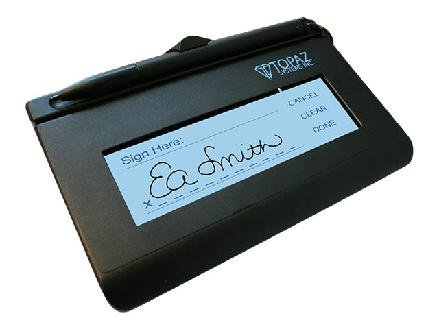 Topaz SignatureGem LCD1x5 T-LBK462-BSB-R - Signature terminal w/ LCD display - 4.4 x 1.3 in - electromagnetic - wired - serial