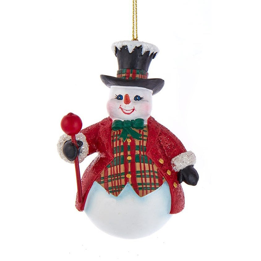 Tophat Snowman Ornament - Staff