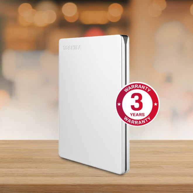 Toshiba Canvio Slim 1 TB Hard Drive - 2.5 External - SATA (SATA/600) - Silver" HDTD310XS3DA
