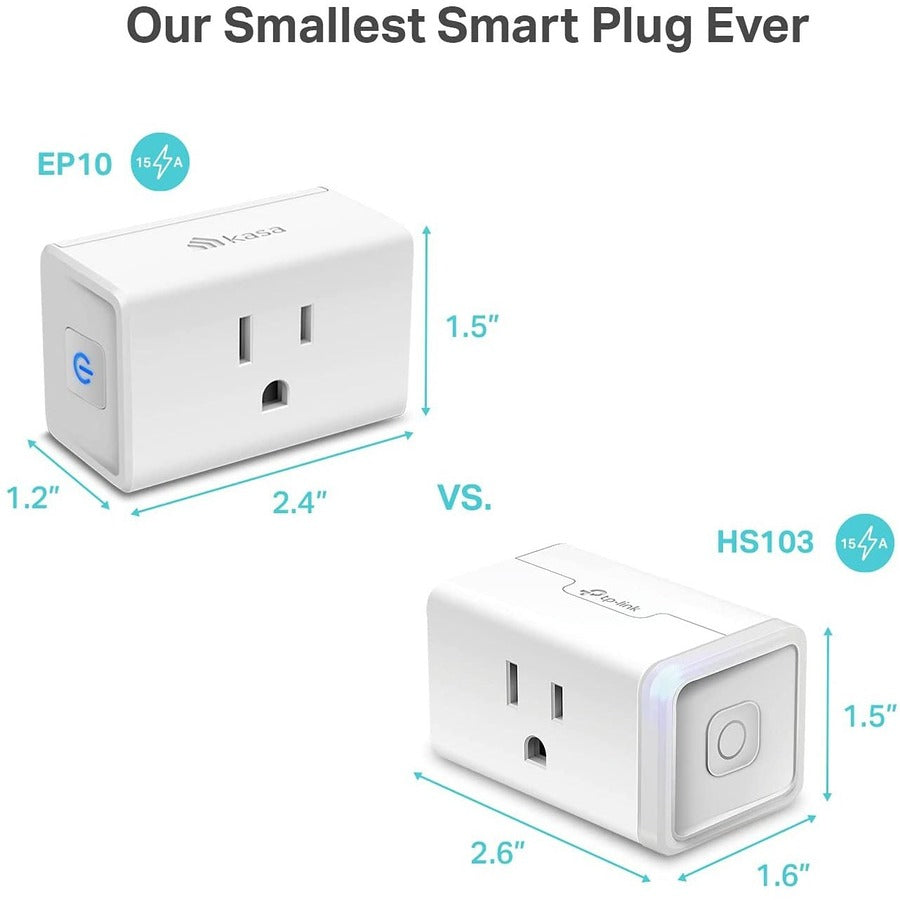 TP-Link Kasa Smart EP10P4 - Kasa Smart Plug Mini 15A - 4-Pack