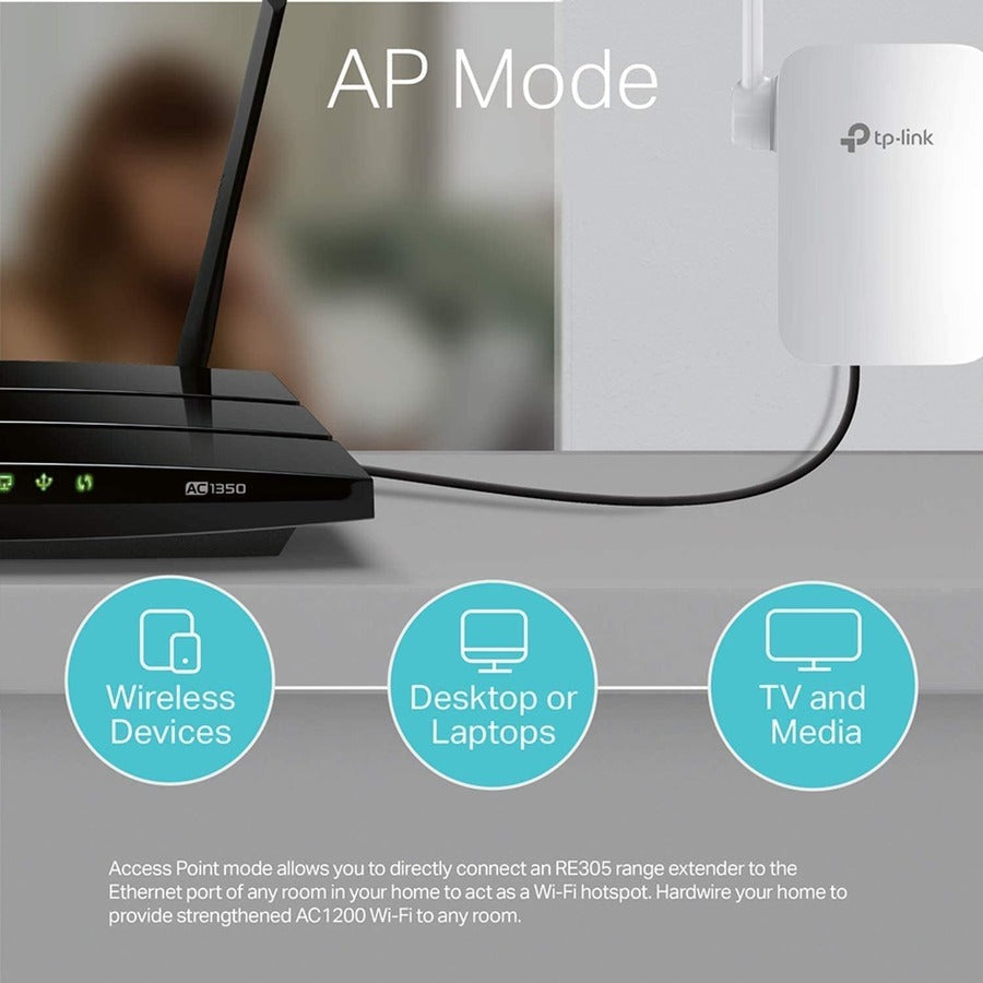 TP-Link RE305 - Dual Band IEEE 802.11ac 1.17 Gbit/s Wireless Range Extender