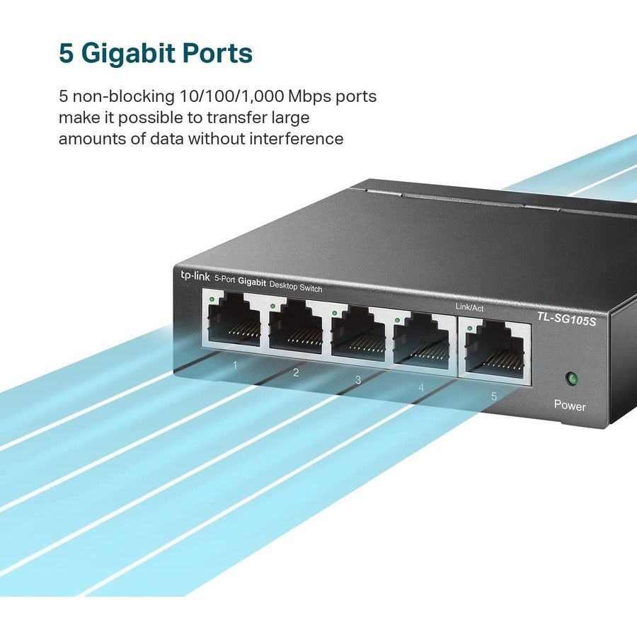 Tp-Link Tl-Sg105S - 5 Port Gigabit Ethernet Switch - Limited Lifetime Protection