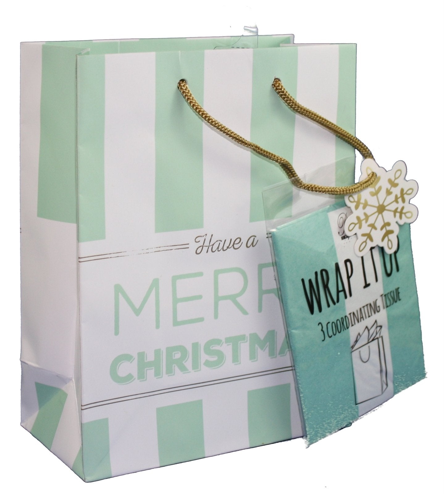 Traditional Gift Bag With Matching Tissue - Have A Merry Medium