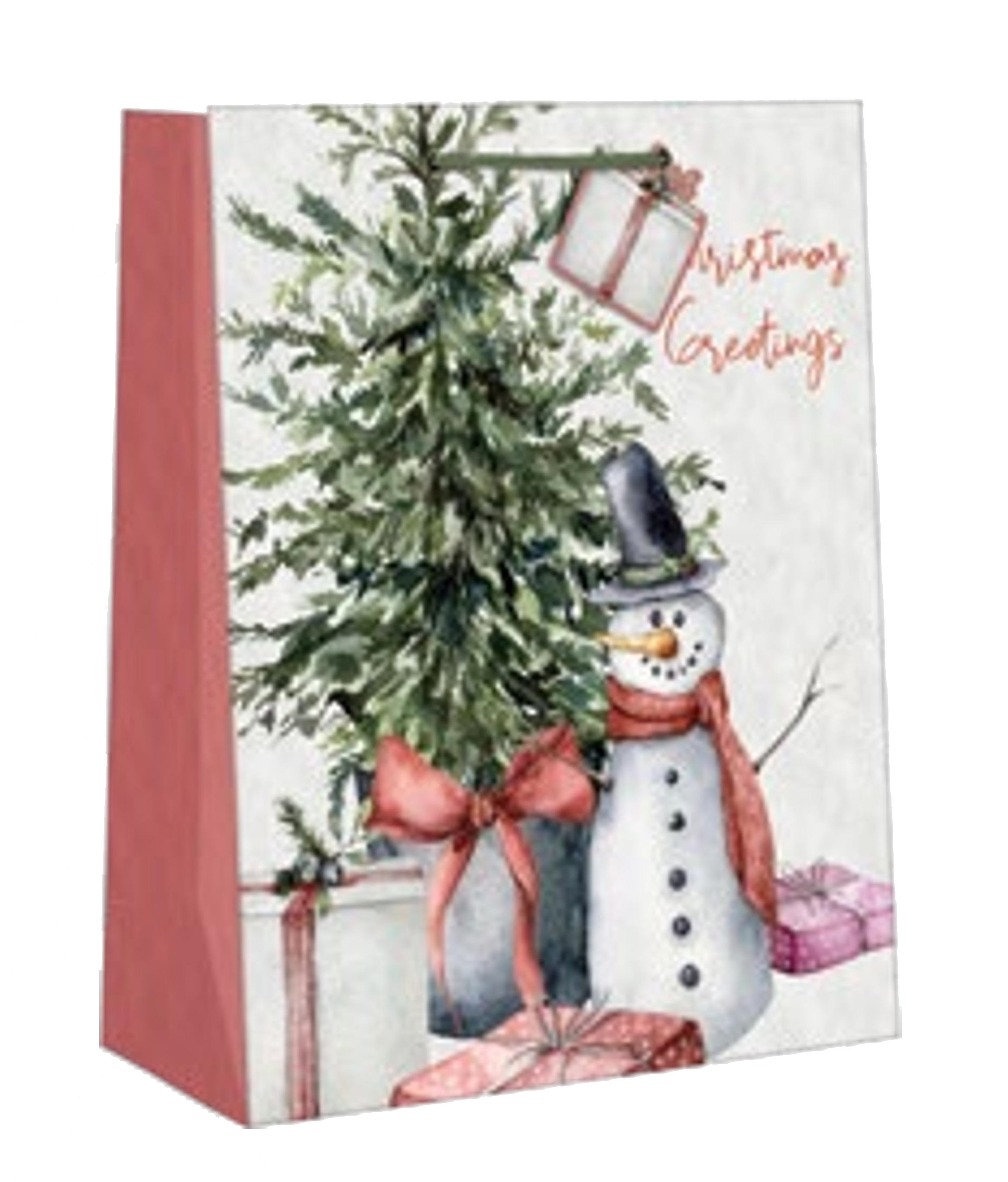Traditional Giftbag - Snowman Greetings - Large