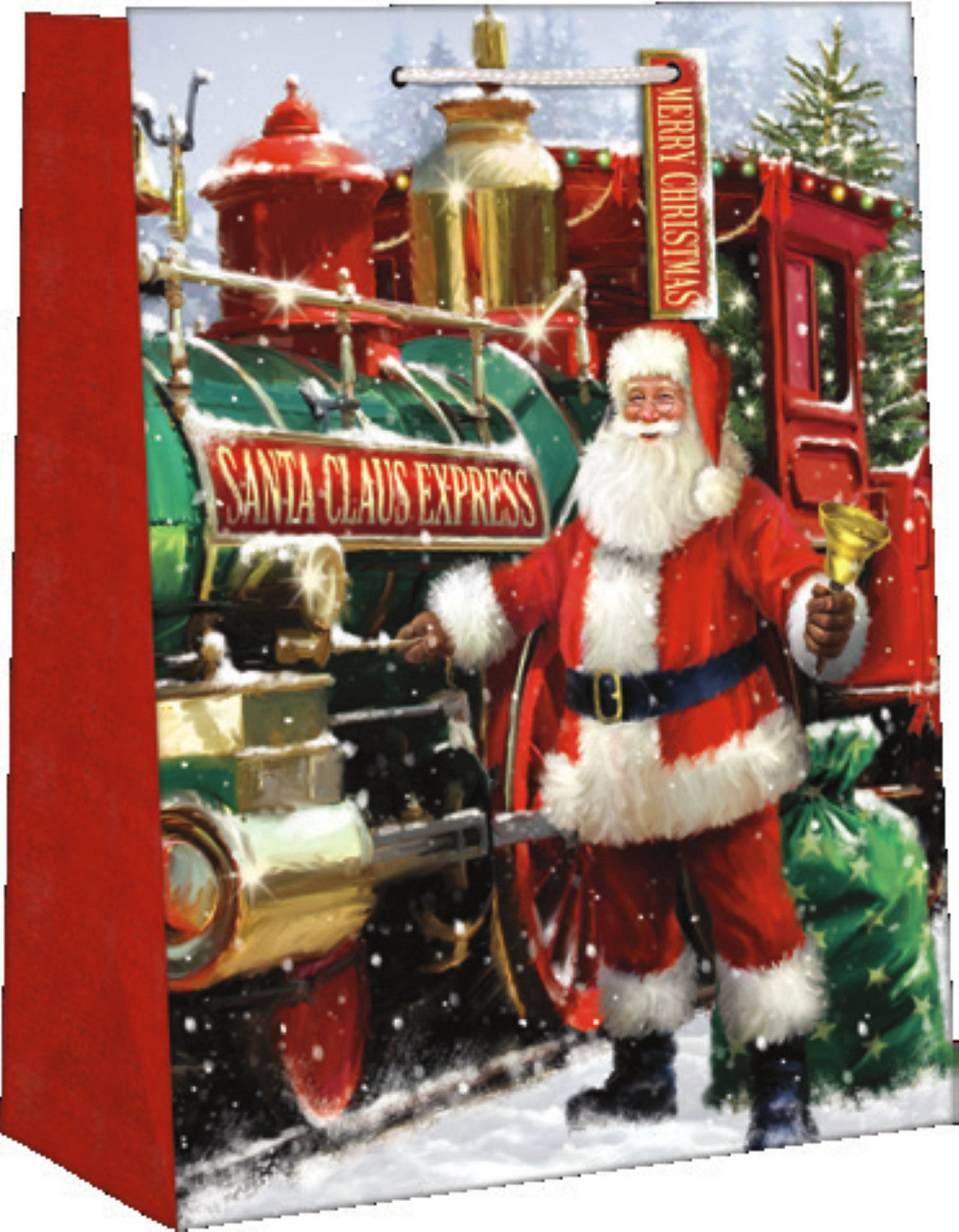 Traditional Large Christmas Gift Bag - Santa Claus Express