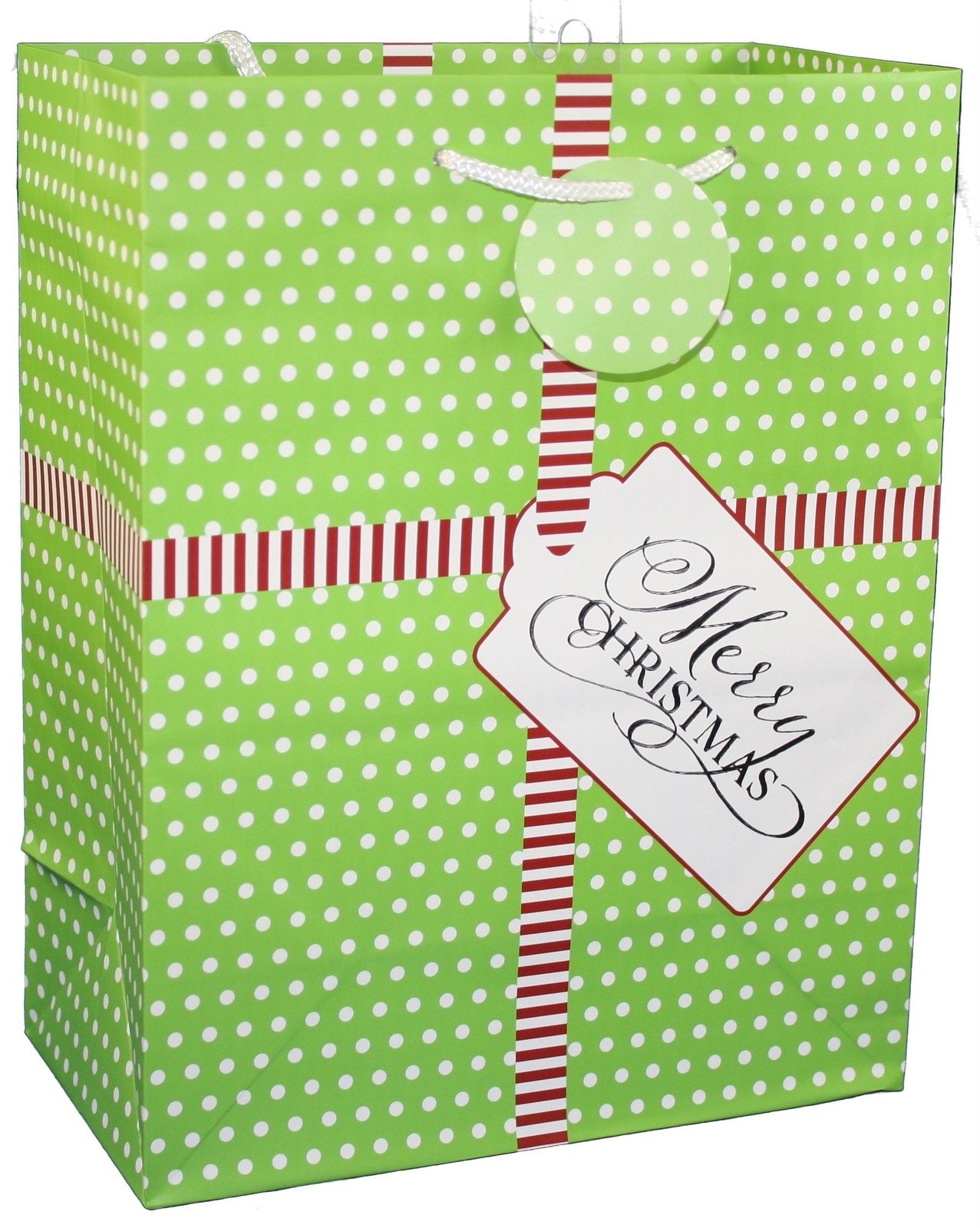 Traditional Lettering Gift Bag - Merry Christmas Green Large