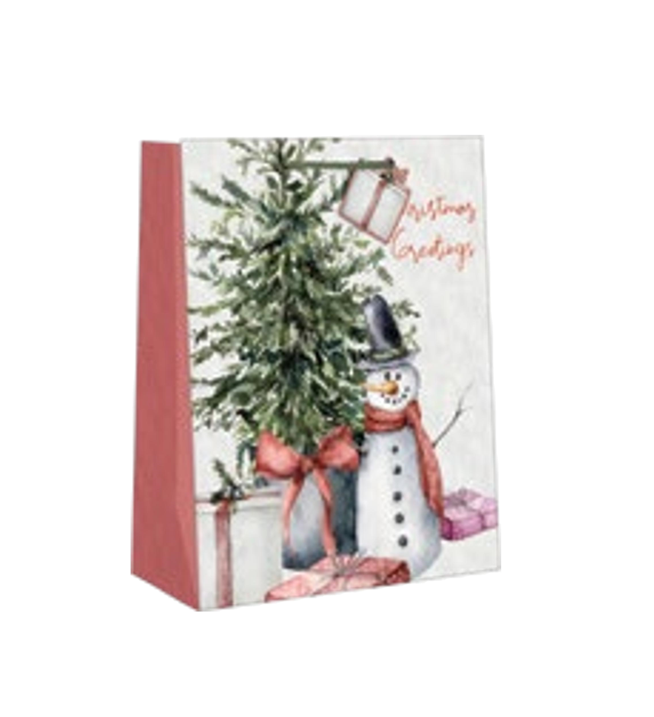 Traditional Small Gift Bag - Season's Greetings Snowman
