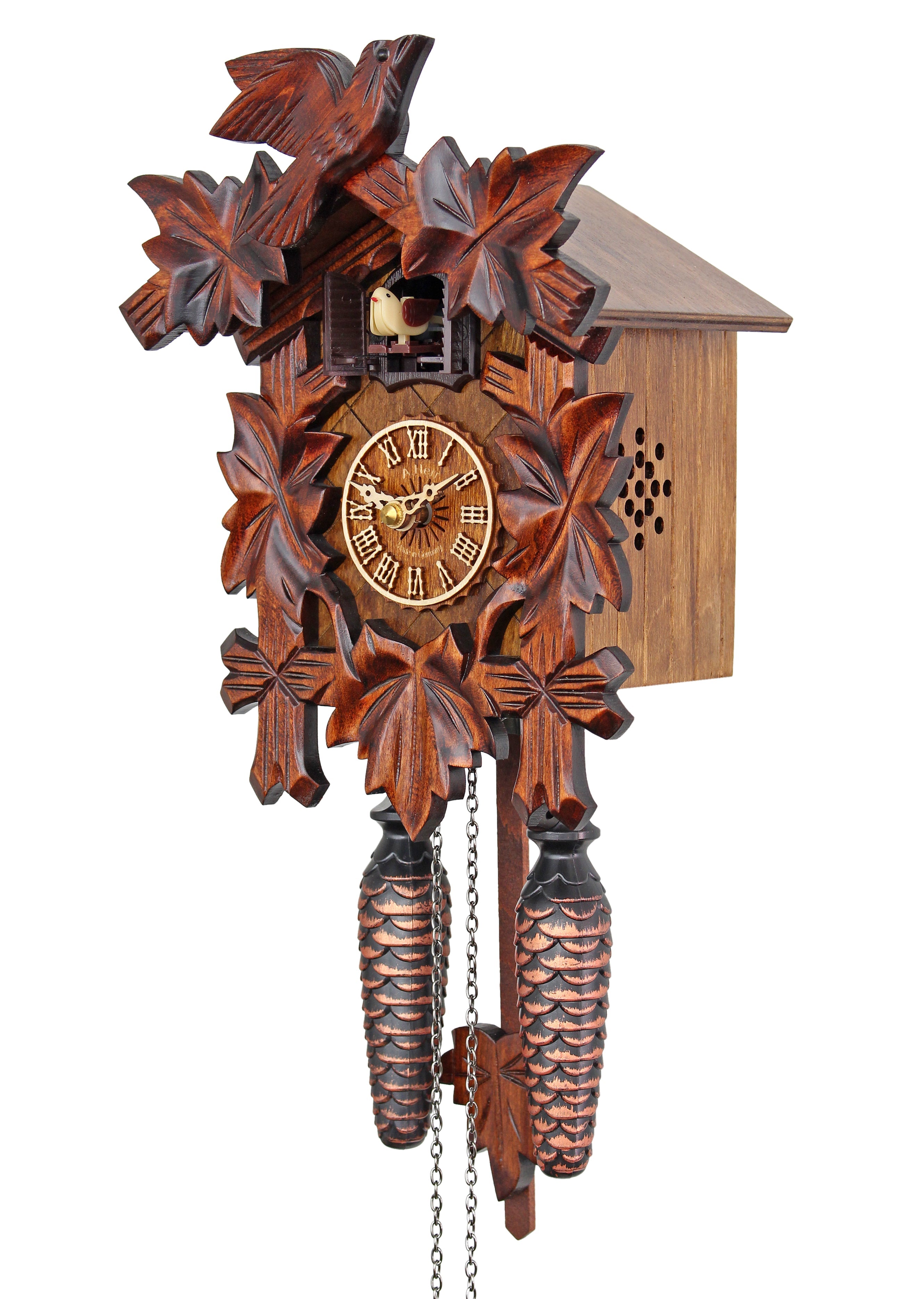 Traditional Vine Leaves - HerrZeit by Adolf Herr Cuckoo Clock