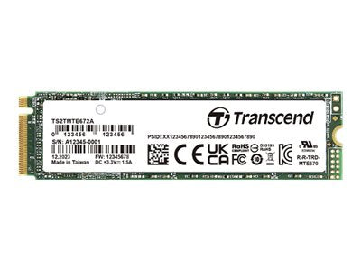 Transcend MTE672A - SSD - encrypted - 512 GB - internal - M.2 2280 (single-sided) - PCIe 3.0 x4 (NVMe) - 256-bit AES - Self-Encrypting TS512GMTE672A