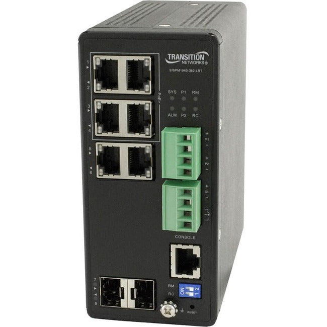 Transition Networks Managed Hardened Poe+ Switch Sispm1040-362-Lrt