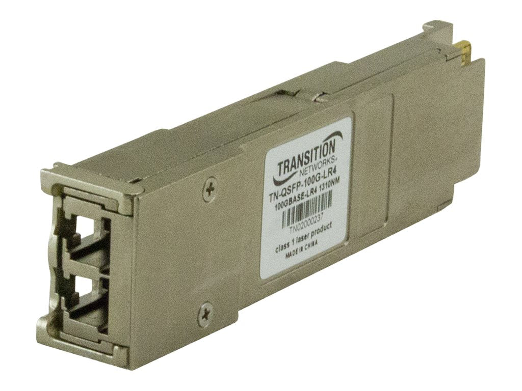 Transition Networks TN-QSFP-100G Series - QSFP28 transceiver module - 100GbE - 100GBase-LR4 - LC single-mode - up to 6.2 miles TN-QSFP-100G-LR4