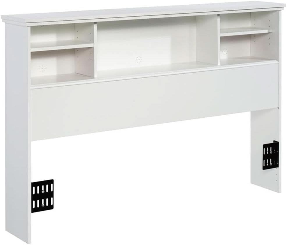 Transitional Engineered Wood Headboard with Adjustable Shelves