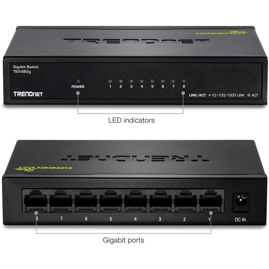 TrendNet TEG-S82g 8-Port Gigabit GREENnet Mini Switch - Energy-Efficient Network Solution | TecISoft